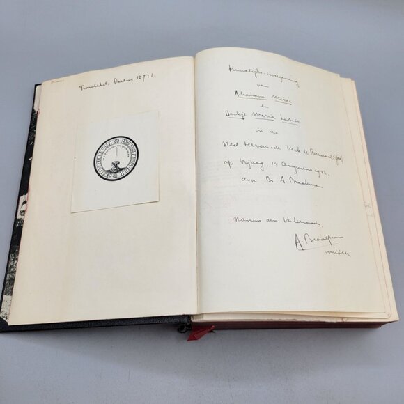 1938 Bijbel Dutch Bible Hardcover Black Leather With Family Photos and Tree - Picture 9 of 16